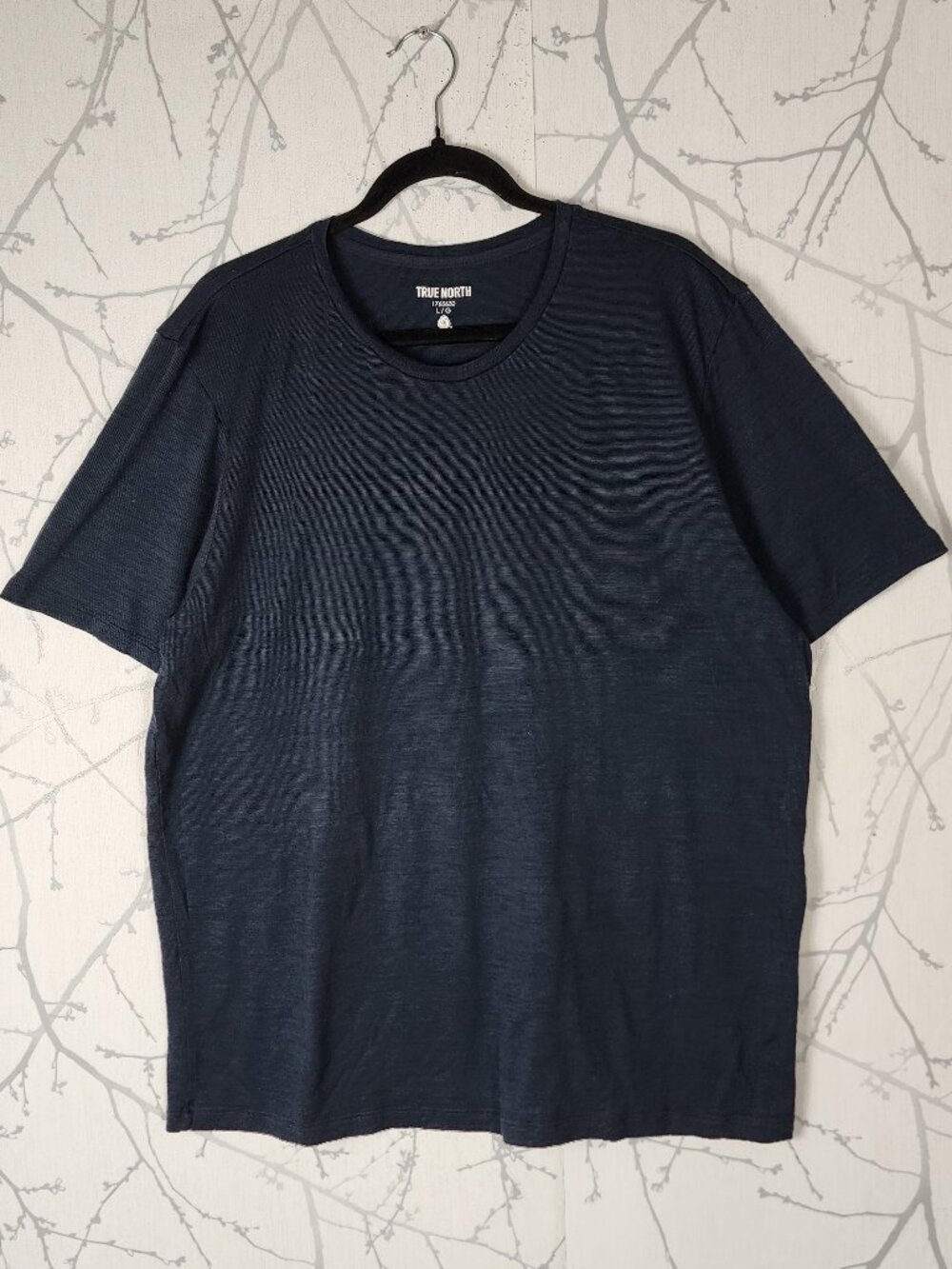 True North Black Merino Wool Tencel Blend Crewneck Short Sleeve